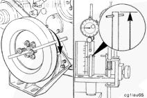 Determine the piston TDC on the compression stroke by rotating the crankshaft in the direction of engine rotation ( clockwise ) until