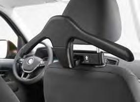 The system consists of a base module, which is fixed between the front seat headrest struts, and various additional modules available separately.