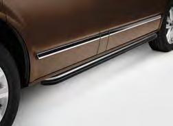 The running boards are mounted onto the vehicle's standard mounting points and do not require any drilling at all. Capacity: up to 200 kg per running board.
