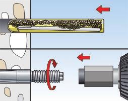 The thread diameter is the same as the drill diameter for installer-friendly push-through