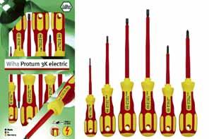 Wiha Proturn 3K electric. The Premium Insulated VDE Screwdriver. Sets. Sets. With Voltage Tester 470N K6 Proturn 3K electric VDE Slotted/Phillips Screwdriver Set, 6-pcs.