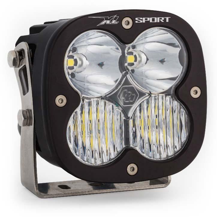 Baja Designs Features: Specifications: Lumens: 3,150 Utilizing 4 Intensity LEDs Weight: 2.45 lbs Wattage/Amps: 26W / 2A Dimensions: 4.43 x 3.65 x 4.