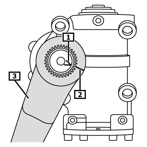 Install: Figure 6 Install steering column control stalk. (3) Markings must align. (1)(2) (see figure 6) Continue assembly in reverse order of removal.