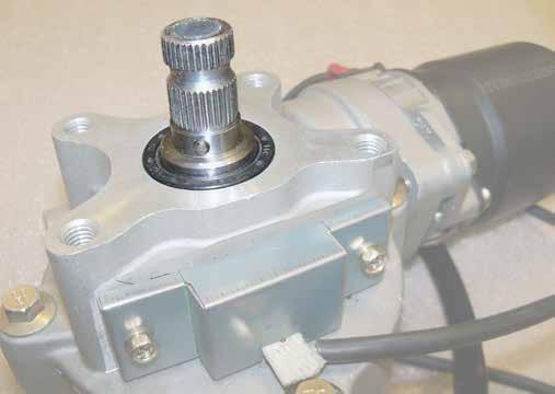 Installation: Do not tighten hardware completely unless noted. 1. Install Motor Mount (A) to Motor (G) with M10 x 25mm Lg. FHCS. See Motor Shafts Detail and Fig. 1. 2. Install Lower Steering Shaft (E) to machine.
