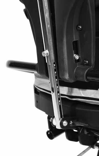 10.6 Backrest angle The backrest can be angled by loosening the bolt (). Select the position you require then retighten the bolt securely.