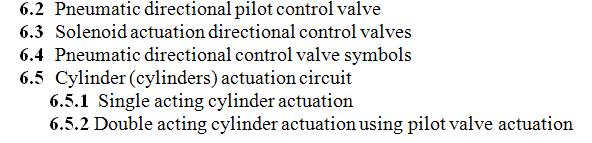 Chapter 6: Penumatic logic sensors and actuators