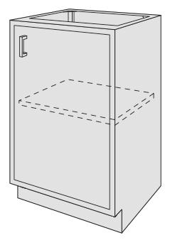 Nautilus High-Density Polyethylene (HDPE) Casework Solid Door Base Cabinet Solid panel Hinged single door Width Right-Hinged