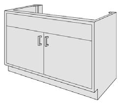 7 cm) HDPE103-24 24 (61 cm) Four Drawer Base Cabinet Solid panel Hinged single door Width HDPE173-18 18 (45.