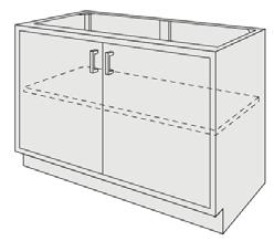 Cabinets Two 6 (15.2cm) high drawers above one 12 (30.