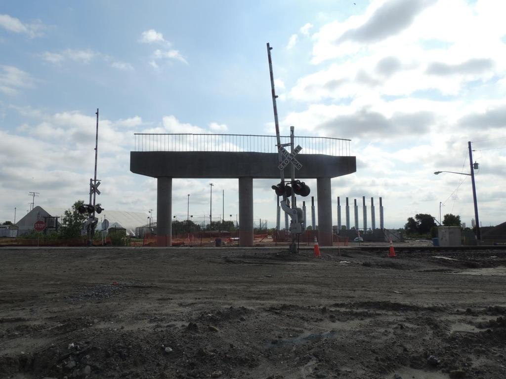 Construction Progress Support pier in foreground and abutment pilings in the