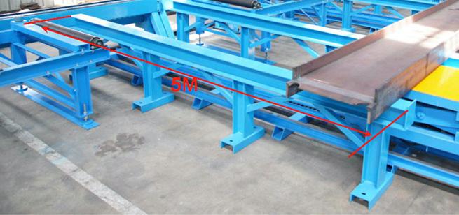 Modules Loading Section: Conveyor Carriage CC. Consists of two different modules. Two reinforced rigid frame constructions with integrated crossbar of 5 meters in length for loading e.g. up to 5 H-Beams with 1,000mm web width each.