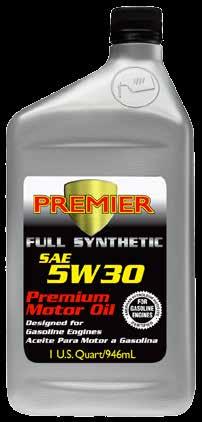 PREMIER FULL SYNTHETIC MOTOR OIL A premium quality, full-synthetic engine oil designed to provide maximum protection for passenger cars,