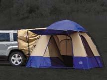 Blue and Gray tent is 10` x 10` and has two doors, large