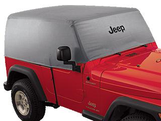 Elastic loops attach around taillights and mirrors, and includes two integrated cords that attach to the Jeep to secure the cover under the door area.