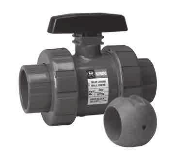 PVC FPM O-RINGS 1-1/4" 1- TBZ SERIES "Z-BALL" TRUE UNION BALL VALVES Drilled ball and FPM o-rings ONLY for use with Sodium Hypochlorite specifically. For other vented applications, consult factory.