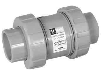 TC SERIES TRUE UNION BALL CHECK VALVES (cont.) All Ball Check Valves are assembled with silicone free lubricant. CPVC - 4" CPVC EPDM SEATS & O-RINGS 1-1/4" 1- CTN. QTY.