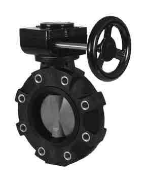 BYV SERIES BUTTERFLY VALVES **LUGGED, GEAR OPERATED** The lugged BYV features overmolded 316 stainless steel lugs.