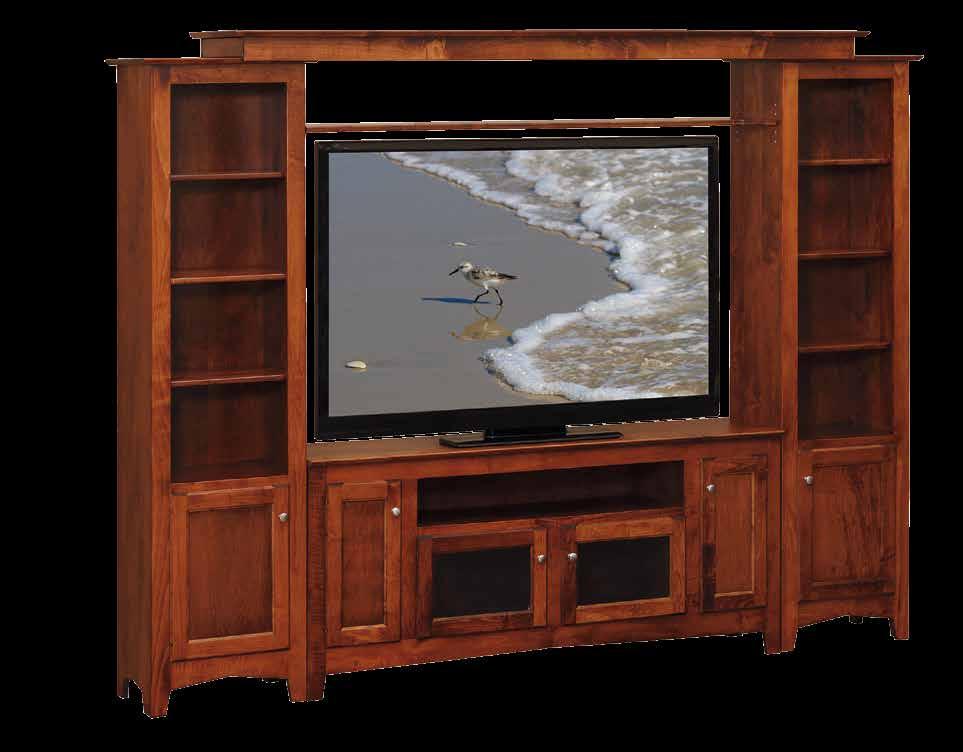 TV Consoles 7084 70" TV Console Wall Unit (shown) 115"w x 16"d x 83"h 67" opening Includes: 10 adjustable shelves 5084 50" TV Console Wall Unit 95"w x 16"d x 83"h 47" opening Includes: 10 adjustable