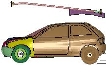 Thus, some contact between the rear of the MASH small car appears likely. However, this contact should be rearward of the occupant compartment and, thus, not a safety concern.
