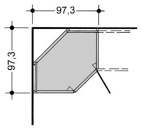 Basic units with 2 outer side-sections (each 2 cm thick) For each wardrobe combination, the first element on the left is considered to be the basic unit, incorporating both outer sidesections.