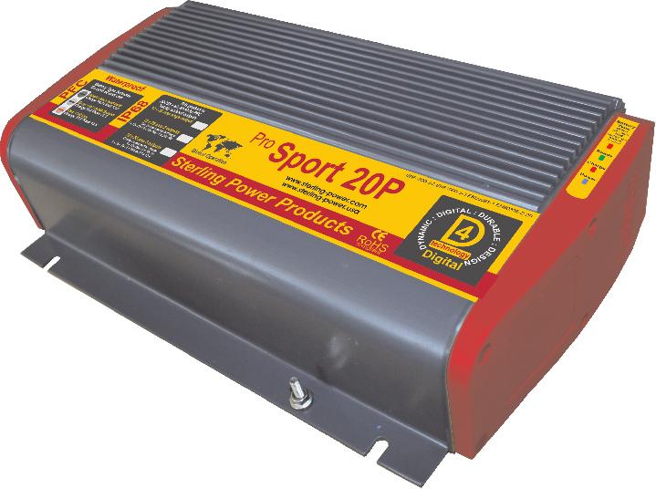 Global Operation Waterproof IP 68 Power Factor Corrected 20 amp Battery Charger- One, Two & Three Bank Models RoHS compliant English