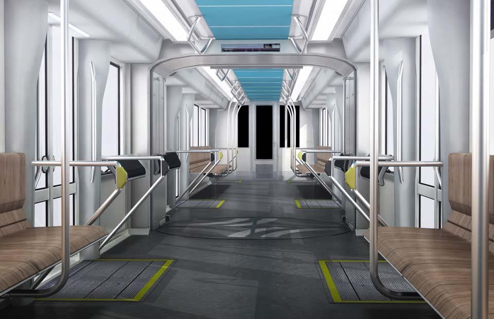 Longitudinal Seating: Wide, Open Interior Final layout will be