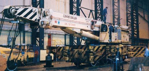 Through life support... 75T crane originally supplied in 1975 arrives at works for refurbishment.