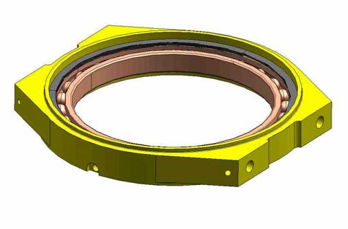 2) Install the bearing retaining ring (18) into the groove in the bearing housing (6).