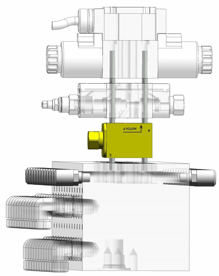 Canrig LWCV Assembly Instructions Solenoid Replacement studs (supplied with kit) Other valve stacks not shown for clarity Note NOTCH P arrow designation