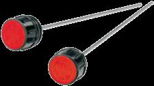 K0467 Vent screws with nonreturn valve and dipstick cap stop Housing in black thermoplastic polyamide 66; cap in red thermoplastic polyamide 66; compression spring in stainless steel; dipstick in