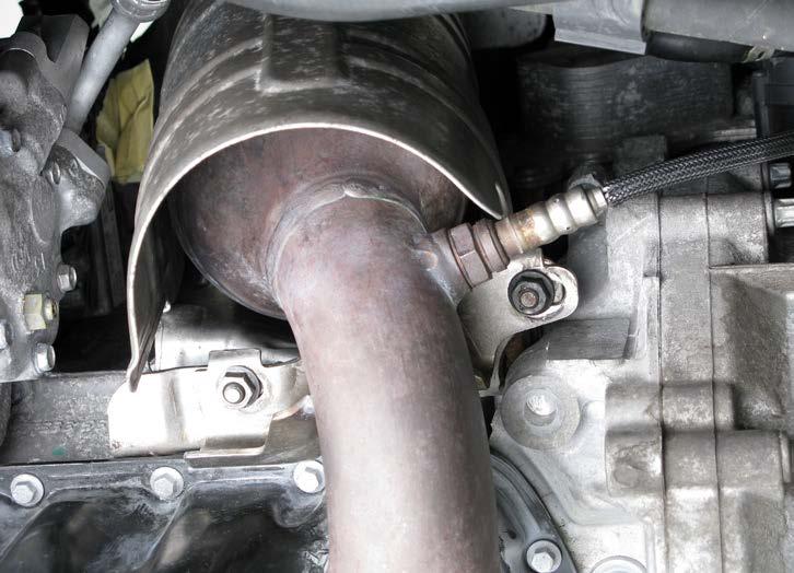 8. For Optional Down Pipe only: unscrew the lower lambda sensor and down pipes bracket (Figure 10). Remove the down pipe off the vehicle.