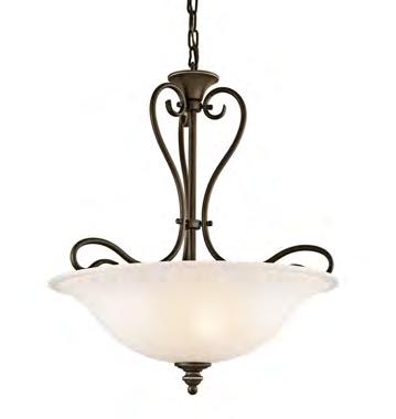 00 ~ 8D Olde Bronze Finish w/ Frosted Glass 19