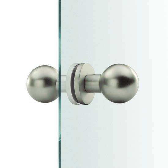 Doorknobs for glass doors 23 002 23 002 00007 Aluminium Stainless steel Bronze Brass X = 77 mm X = 73 mm X = 72 mm X = 72 mm Drill Ø 13 mm X 50 23 044 23 044 00007 Design: Jasper Morrison Drill Ø 13