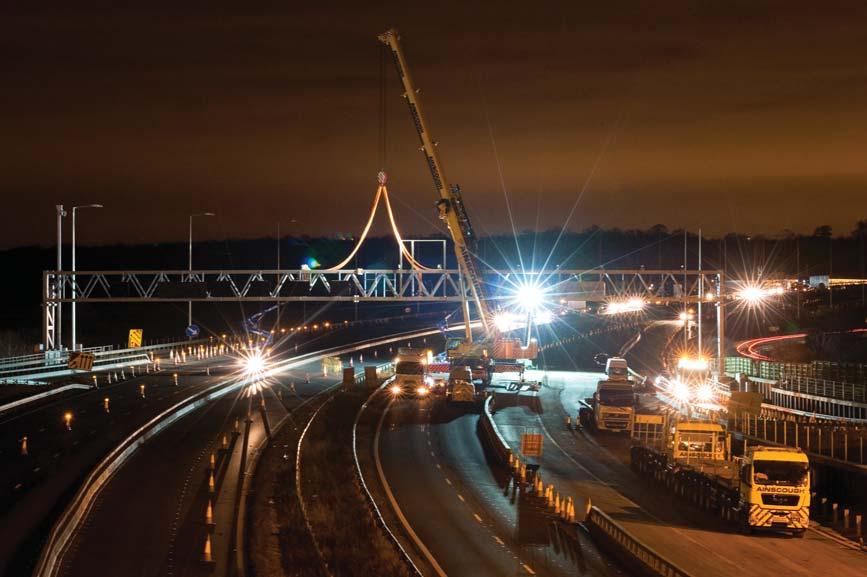 Construction at night We are committed to minimising disruption during the construction of this smart motorway.