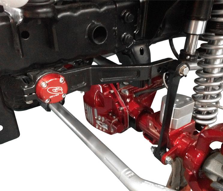 Install the existing sway bar end links to the DRS unit connecting arm and the front axle mount using the previously removed existing hardware.