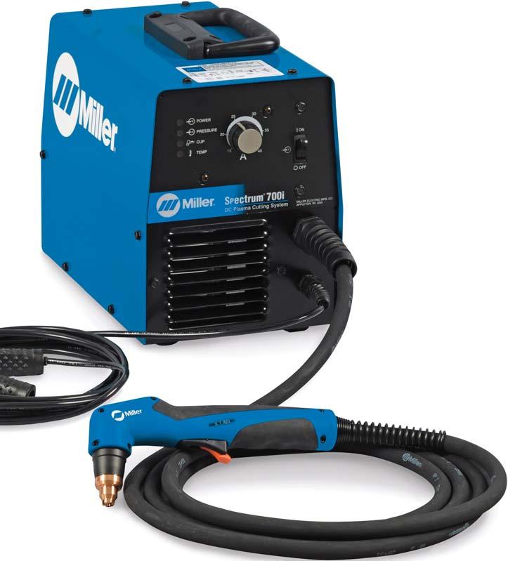 PLASMA CUTTING Spectrum 700i Part No: MR907543 Portable & Powerful 40 Amp Plasma Cutting Package HIGH PERFORMANCE COOLING SYSTEM WITH FAN-ON-DEMAND Thermal management system features new high-speed