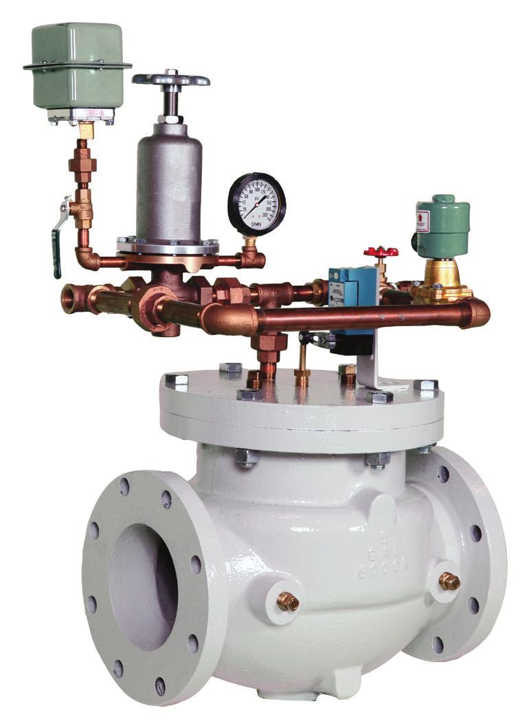 Once open, it will discharge water at a rate sufficient to prevent a further rise in pressure. The valve closes at an adjustable speed when the pressure subsides below its setting.