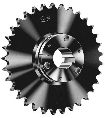 All Steel Stock Sprockets No. 40 2" Pitch Single-Type QD With Hardened Teeth No.