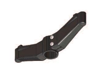 3 331 2 Moulded bipod foot in black PA6 for tube Ø60.