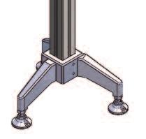 Square tube legs for and conveyors