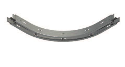 FlexInox modular conveyors Horizontal curves on slip rails These modules are made by bending of 2 stainless steel half-profile sections with spacers.