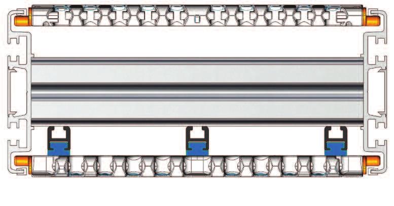 FlexToo conveyors Structures & straight modules Sectional view W 156 Slip profile: F2PG white F2PG-N black (inside of curves) FL5X CRF2 Groove cover FACS 25 optional Pieds-Legs-Ständer