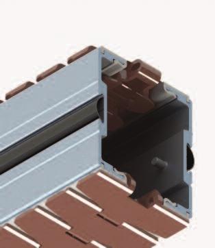 Anodized aluminium profiles. The usual mean radius of curvature is 200 mm (on rotating plates) and 500 mm (on clip rails).