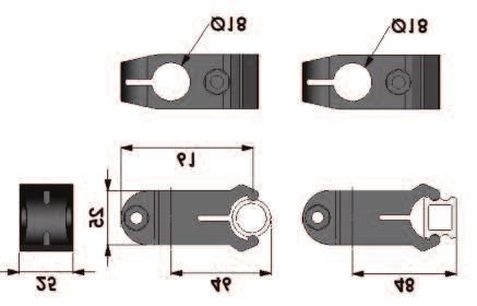 sheave Aluminium bracket FGRB 22x63 Reference of the clamp FGRS 18 SGRS 18