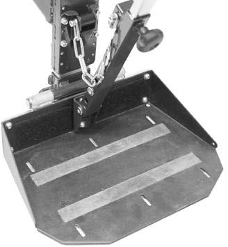Adjustments 1. Unscrew and remove the support wheels. On seats equipped for stand-up driving, they are mounted using two screws on each side of the leg rest, see Fig. 22.