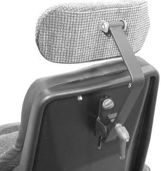 Adjustments Chest support Depth adjustment 1. Unscrew and remove the two nuts on the inner side of the arm rest, see Fig. 46:1. 2.