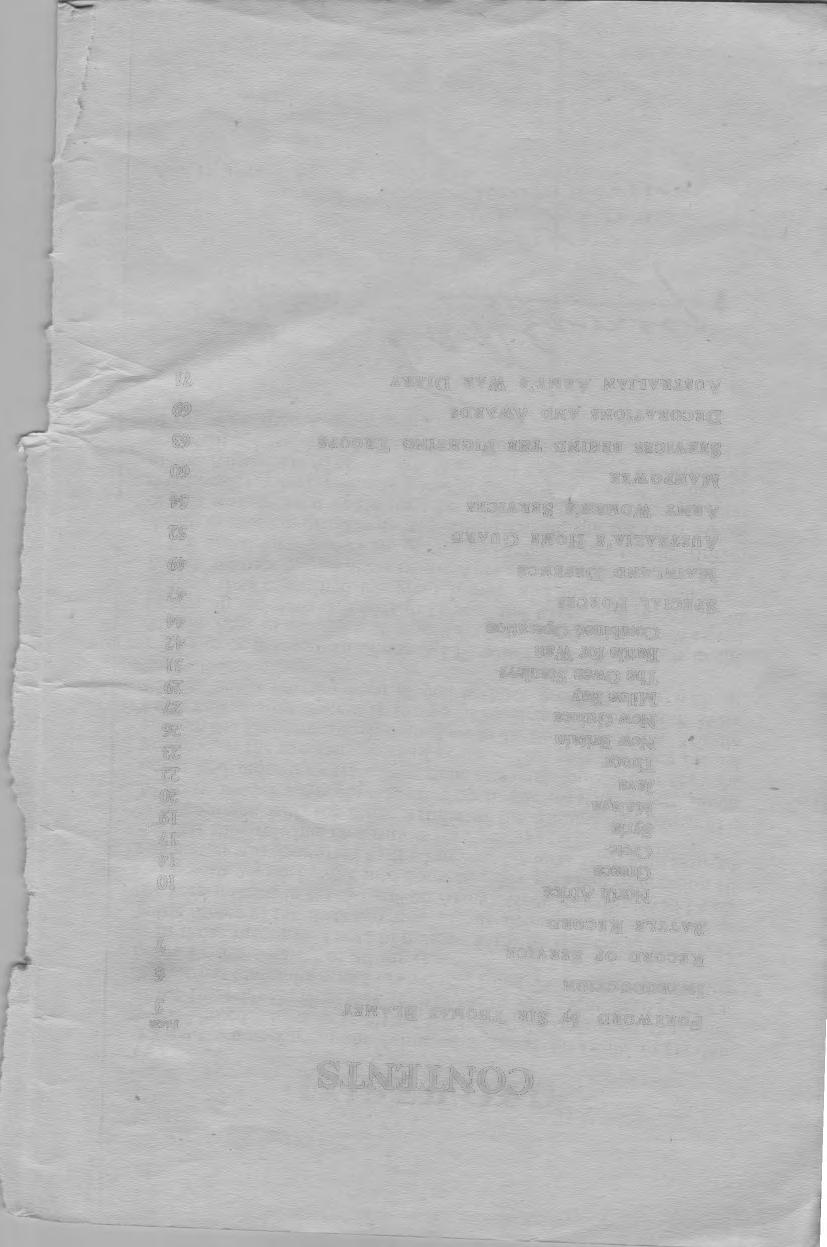 CONTENTS FOREWORD INTRODUCTION RECORD OF SERVICE BATTLE RECORD by SIR THOMAS