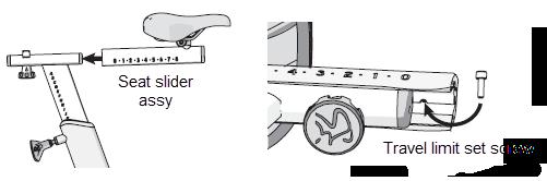 5. Reinstall the replacement seat slider in reverse order. 6. Verify the seat slider forward/reverse travel is smooth and is blocked from sliding off the seat post. 7.
