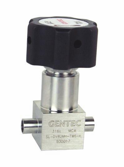 DV82 SERIES Stainless Steel High Purrity Diaphragm Valves GENTEC Valves Product Features Suitable for general and high purity applications Manual or pneumatic actuation End connections: GENLOK, NPT,
