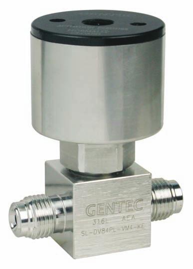 DV84 SERIES Stainless Steel High Purrity Diaphragm Valves GENTEC Valves Product Features Suitable for ultra high purity applications Both manual and pneumatic actuation are available End connections:
